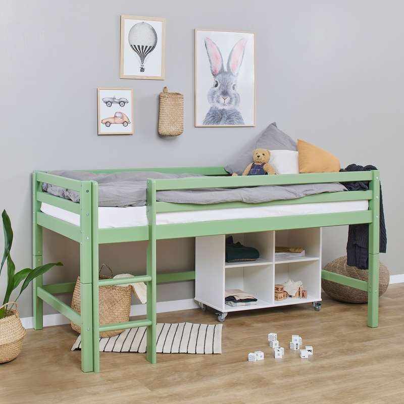 Hoppekids ECO Dream - Ημιυψηλό Κρεβάτι - 90x200 εκ. - Διαχωρίσιμο - Απαλό Πράσινο 