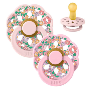 BIBS Boheme rotonda ciuccio - Confezione da 2 - tg. 2 - gomma naturale - Liberty - Oscar Meadow/Blossom Mix 