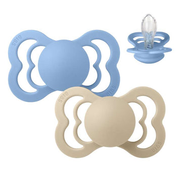 BIBS Symetrický Supreme cumlík - 2balení - vel. 2 - silikon - Vanilla/Sky Blue 