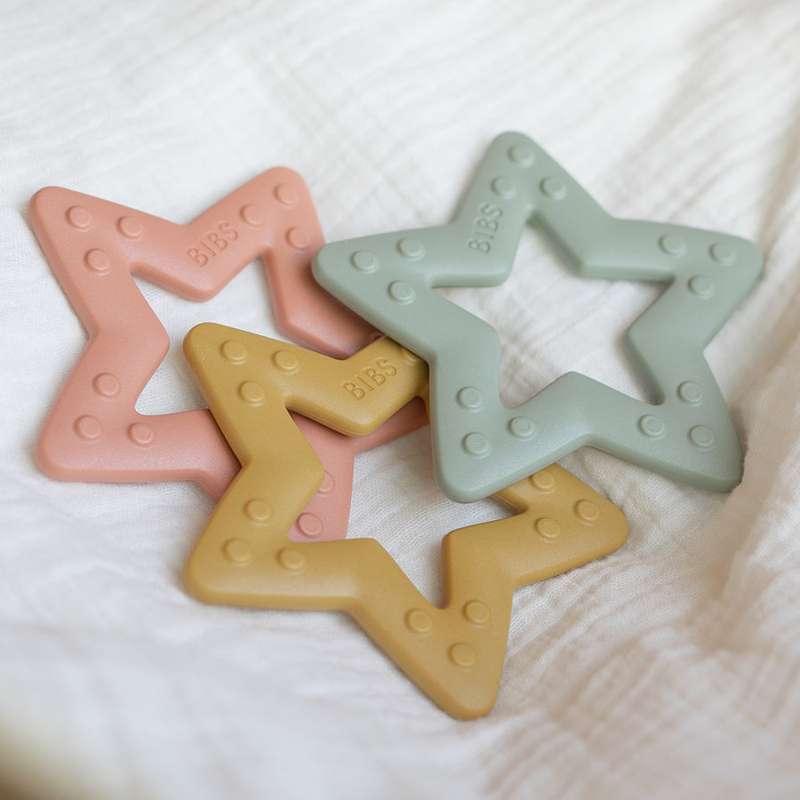 BIBS Play - Baby Bitie Teething Ring - Star - Sage 