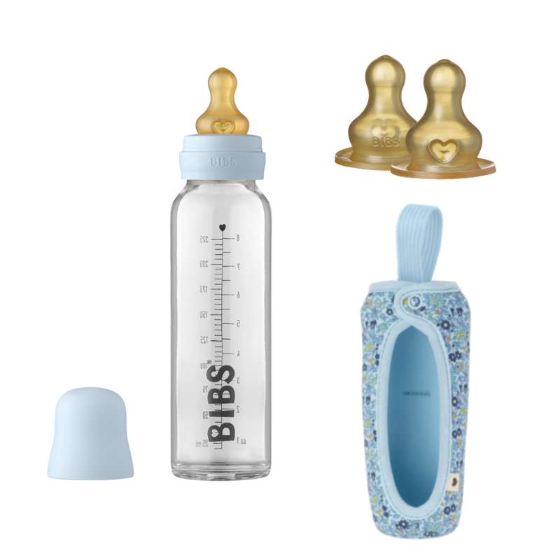 BIBS Paket steklenic - št. 3 - Velik - Baby Blue/Kamilična trata 