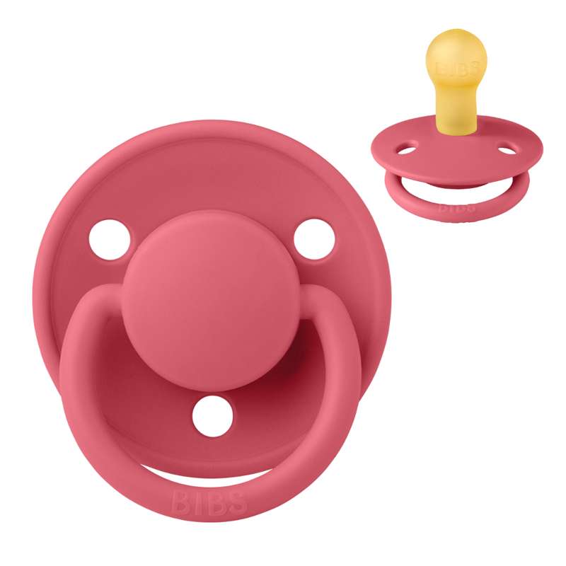 Sucette Bibs De Lux - t. 1 - caoutchouc naturel - Corail 