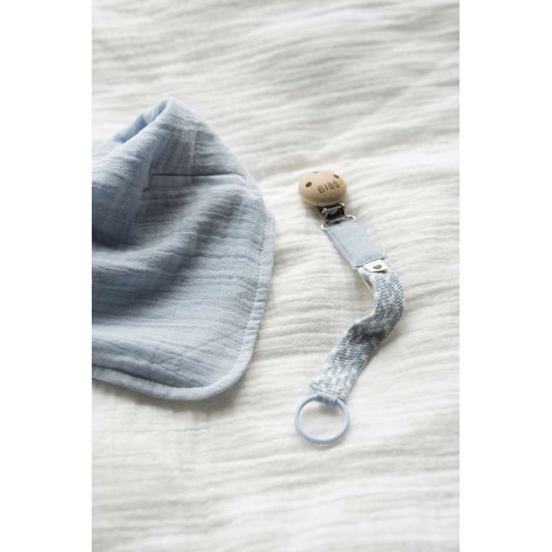 BIBS Zubehör - Paci Braid Schnullerkette - Baby Blau/Elfenbein 