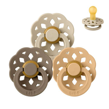 BIBS Round Boheme Pacifier - bundle - 3 pcs. - sz. 1 - Down to Earth 