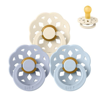 BIBS Round Boheme Pacifier - bundle - 3 pcs. - sz. 1 - Soft and Clear 