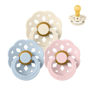 BIBS Round Boheme Pacifier - bundle - 3 pcs. - sz. 1 - The Babyshower Collection 