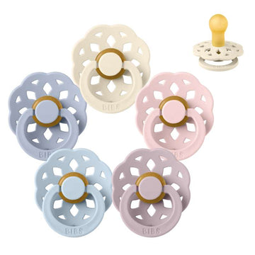 BIBS Round Boheme Pacifier - bundle - 5 pcs. - sz. 1 - The Babyshower Collection 