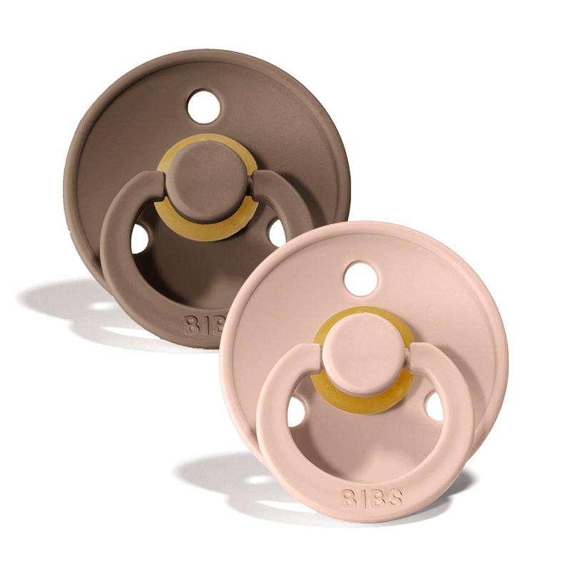 Succhietto Bibs Rotondo Colour - 2-Pak - tg. 2 - gomma naturale - Quercia scura/Blush 