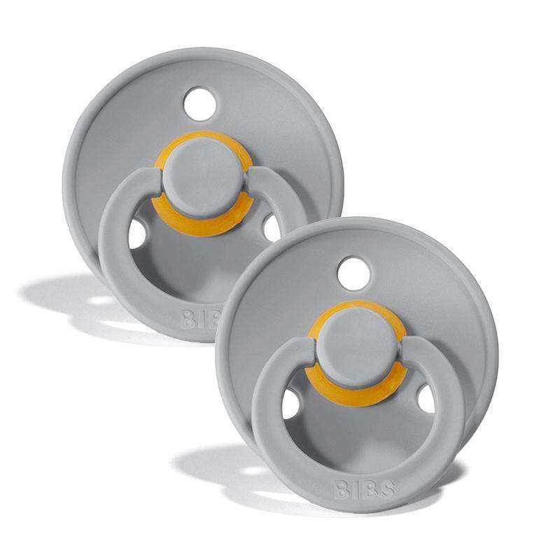 Bibs Round Colour Pacifier - 2-Pack - sz. 1 - natural rubber - Cloud/Cloud 