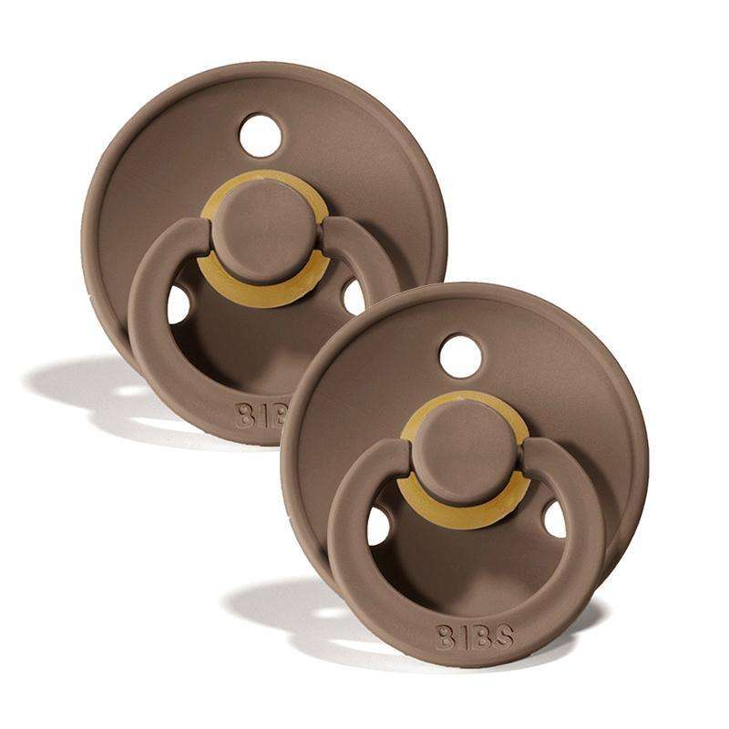 Succhietto Bibs Rotondo Colour - 2-Pak - tg. 2 - gomma naturale - Rovere Scuro/Rovere Scuro 