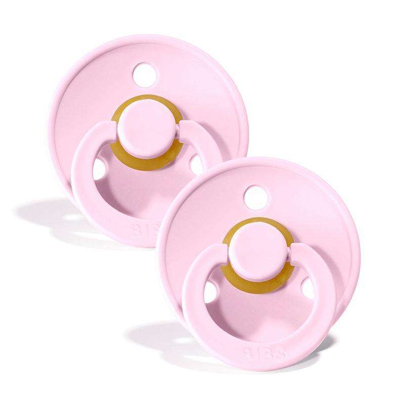 Bibs Round Colour Pacifier - 2-Pack - sz. 2 - natural rubber - Baby Pink/Baby Pink 