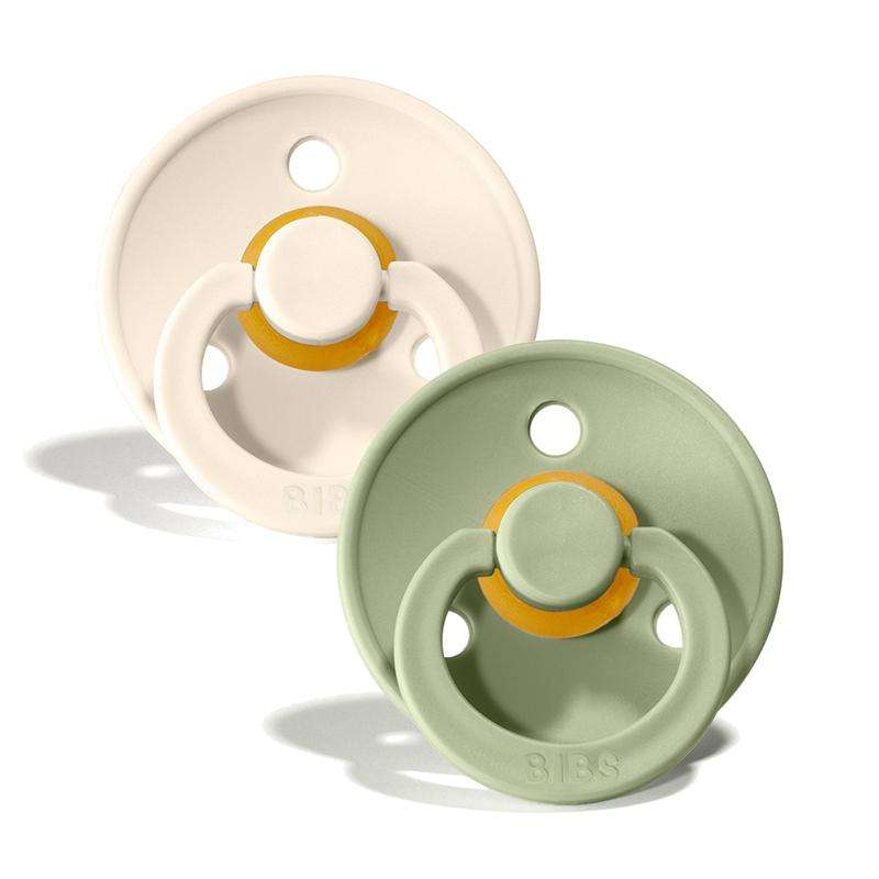 Succhietto Bibs Rotondo Colour - 2-Pak - tg. 1 - gomma naturale - Avorio/Sage 