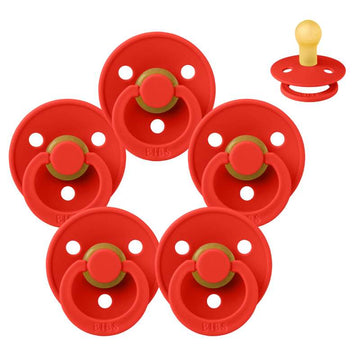 Bibs Round Colour Pacifier - bundle - 5 pcs. - sz. 1 - Candy Apple 