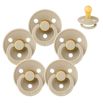 Bibs Round Colour Pacifier - bundle - 5 pcs. - sz. 1 - Vanilla 