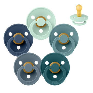 Bibs Round Colour Pacifier - bundle - 5 pcs. - sz. 2 - Crashing Waves 