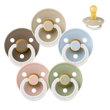 Bibs Кръгъл Colour Биберон - bundle - 5 броя - р-р 2 - Спи спокойно, малко - GLOW 