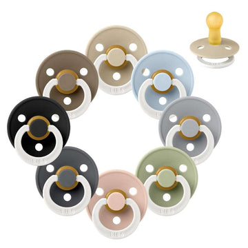 Bibs Round Colour Pacifier - bundle - 8 pcs. - sz. 2 - Sleep Tight Little One - GLOW 