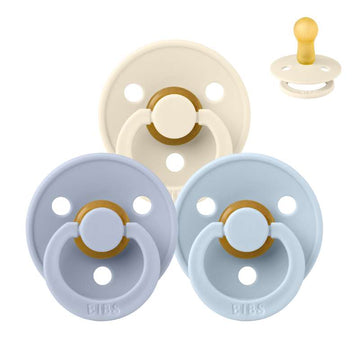 Bibs Round Colour Pacifier - bundle - 3 pcs. - sz. 2 - Soft and Clear 