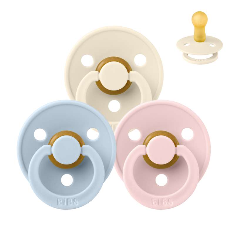 Bibs Кръгъл Colour Биберон - bundle - 3 бр. - р-р 2 - Колекцията Babyshower 