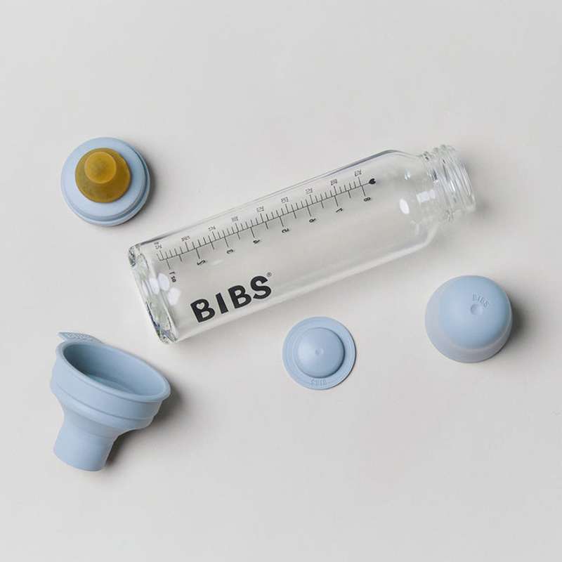 BIBS Μπουκάλι - Σετ πιπίλας - Γυαλί - Λάτεξ/Στρογγυλό - 110 ml. - Μωβ μπλε 