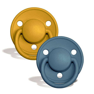 Bibs De Lux Pacifier - 2-Pack - Onesize - Silicone - Mustard/Petrol 