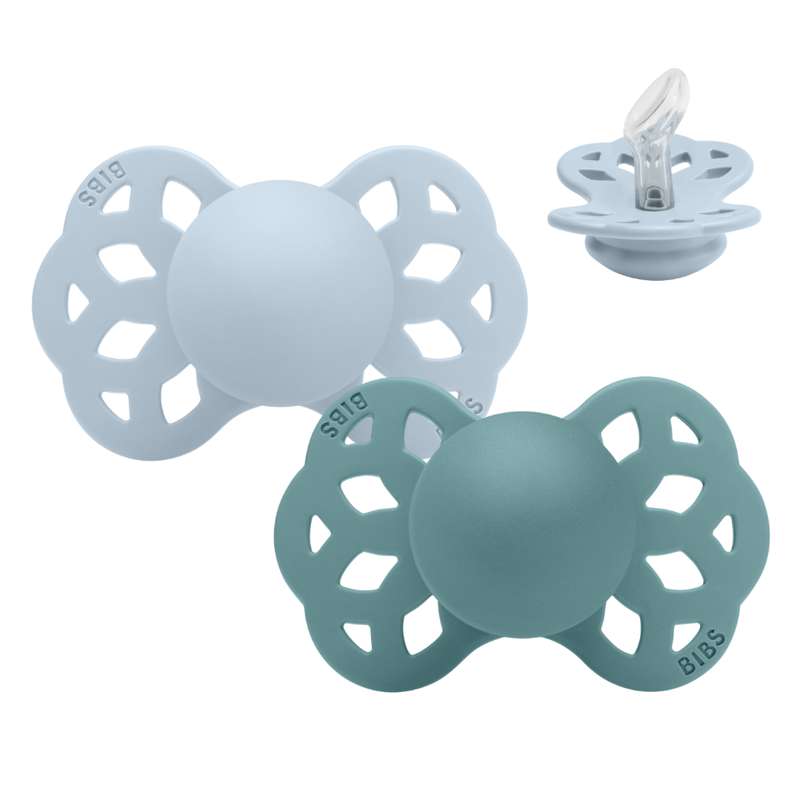 BIBS Anatomische Infinity-Sut - 2er-Pack - Gr. 1 - Silikon - Baby Blau/Insel Meer 