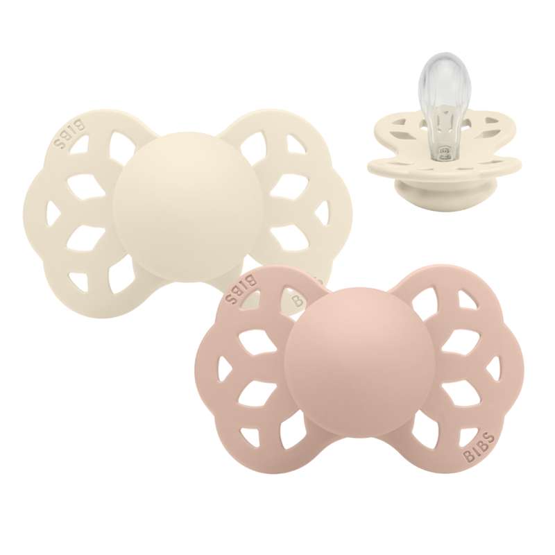 BIBS Sut Infinity Simmetrico - 2-Pacchetto - tg. 1 - Silicone - Avorio/Rosa 