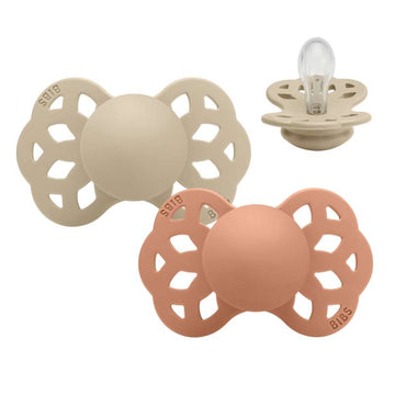 BIBS Symmetric Infinity Sut - 2-Pack - sz. 1 - Silicone - Vanilla/Peach 
