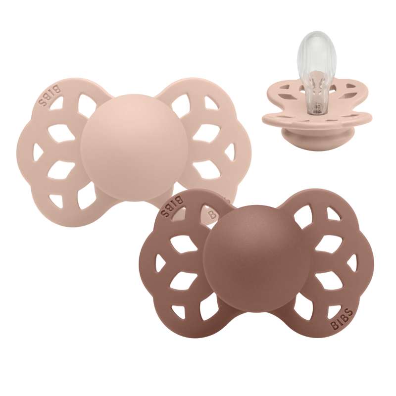 BIBS Symmetric Infinity Sut - 2-Pack - t. 2 - Silicone - Blush/Woodchuck 