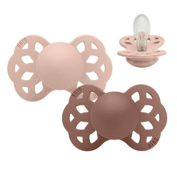 BIBS Symmetric Infinity Sut - 2-Pack - t. 2 - Silicone - Blush/Woodchuck 