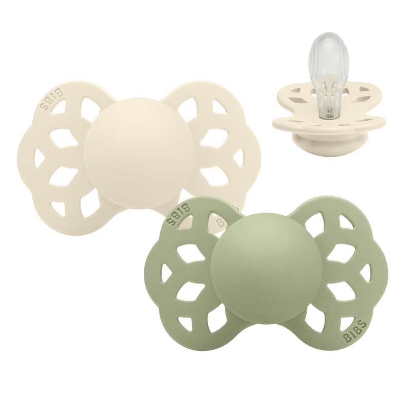 BIBS Симетричен Infinity Sut - 2-Pack - р-р 2 - Силикон - Слонова кост/Шал 