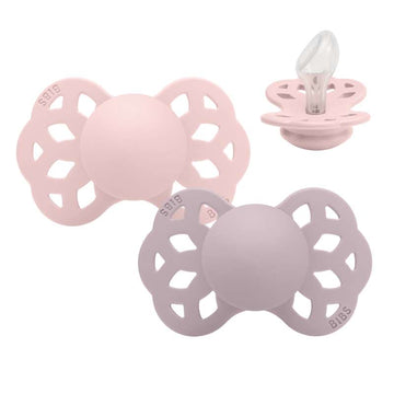 BIBS Anatomique Infinity Sut - 2-Pack - t. 2 - Silicone - Blossom/Lilac Pâle 