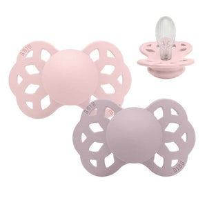BIBS Sucette Infinity symétrique - lot de 2 - Taille 2 - Silicone - Blossom/Dusky Lilac