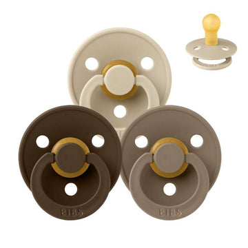 Chupete Bibs Redondo Colour - paquete - 3 unidades - t. 1 - 50 sombras de café 