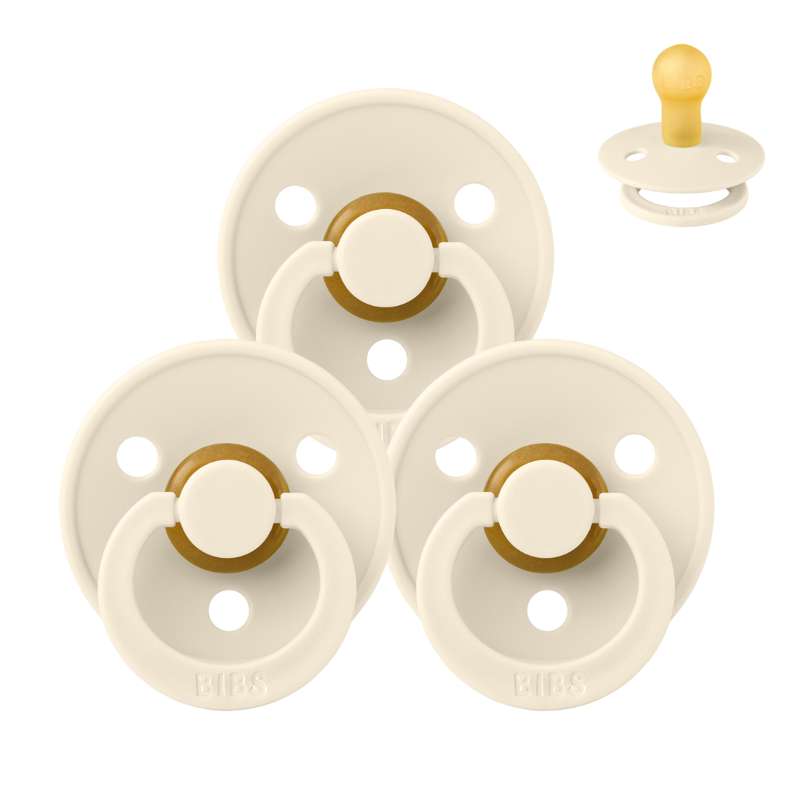 Bibs Στρογγυλή Colour Πιπίλα - bundle - 3 τεμ. - μεγ. 1 - Ελεφαντόδοντο 