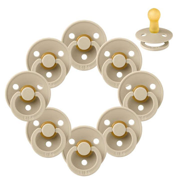 Bibs Round Colour Pacifier - bundle - 8 pcs. - sz. 2 - Vanilla 