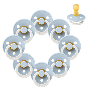 Bibs Rund Colour Schnuller - bundle - 8 Stück - Gr. 2 - GLOW - Baby Blau 