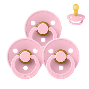Bibs Okrogla Colour Duda - bundle - 3 kosi - št. 2 - Baby roza 