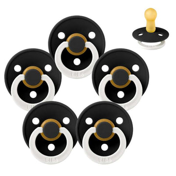 Chupete Bibs Redondo Colour - paquete - 5 uds. - t. 2 - GLOW - Negro 