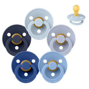 Bibs Round Colour Pacifier - bundle - 5 pcs. - sz. 1 - Blue Eyed Baby 
