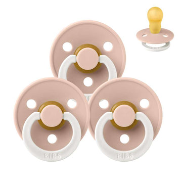Bibs Кръгъл Colour Биберон - bundle - 3 бр. - р-р 3 - GLOW - Руж 