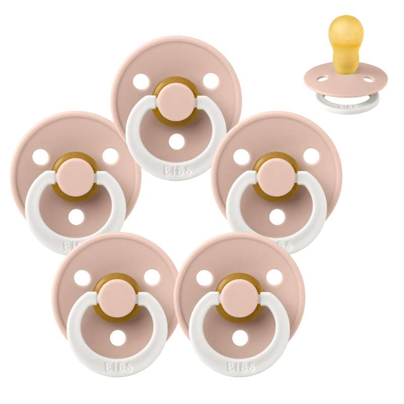 Succhietto Bibs Rotondo Colour - pacchetto - 5 pezzi - tg. 3 - GLOW - Blush 