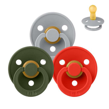Bibs Round Colour Pacifier - bundle - 3 pcs. - sz. 2 - The Christmas Collection 