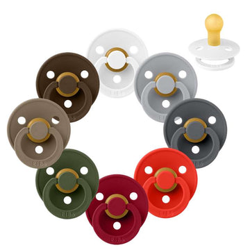 Bibs Round Colour Pacifier - bundle - 8 pcs. - sz. 1 - The Christmas Collection 