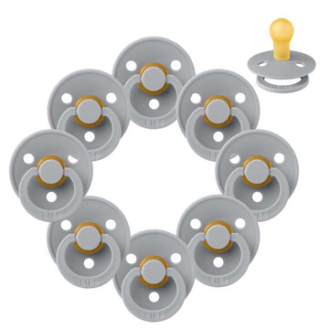 Bibs Round Colour Pacifier - bundle - 8 pcs. - sz. 1 - Cloud 