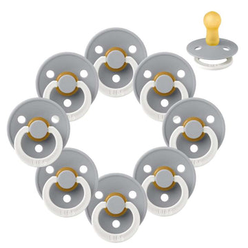 Bibs Round Colour Pacifier - bundle - 8 pcs. - sz. 2 - GLOW - Cloud 