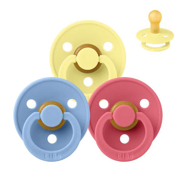 Succhietto Bibs Rotondo Colour - pacchetto - 3 pezzi - tg. 1 - Colore Splash 