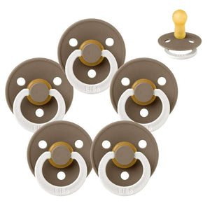 Sucette Bibs Rond Colour - pack - 5 pièces - t. 2 - GLOW - Chêne foncé 