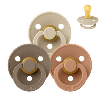 Bibs Round Colour Pacifier - bundle - 3 pcs. - sz. 2 - Down to Earth 