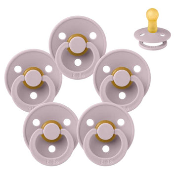 Sucette Bibs Rond Colour - pack - 5 pièces - t. 2 - Lilas Sombre 